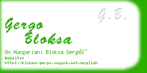 gergo bloksa business card